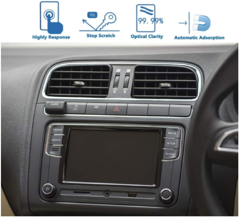 Delhisalesmart Tempered Glass Compatible with Skoda Rapid Volkswagen Polo Vento VW Models 6.5 inch Touchscreen System 2016/2017/2018