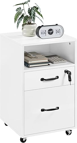 Yaheetech Armario de archivos verticales, organizador de almacenamiento de archivos de tamaño carta, pequeño archivador, soporte de impresora para