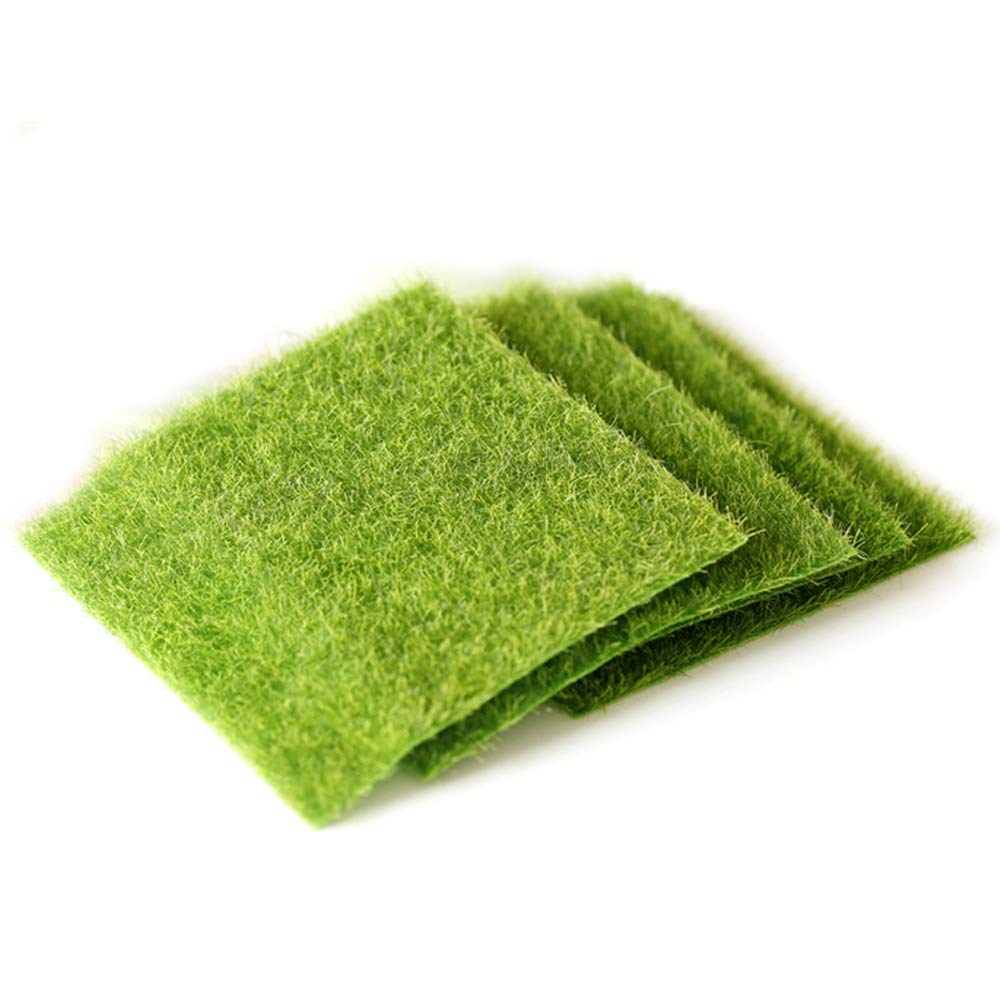 VOANZO 5PCS Realistic Artificial Grass & Moss Mat - Synthetic Turf for Fence, Backyard, Home Decor, Greenery Walls (15x15cm)