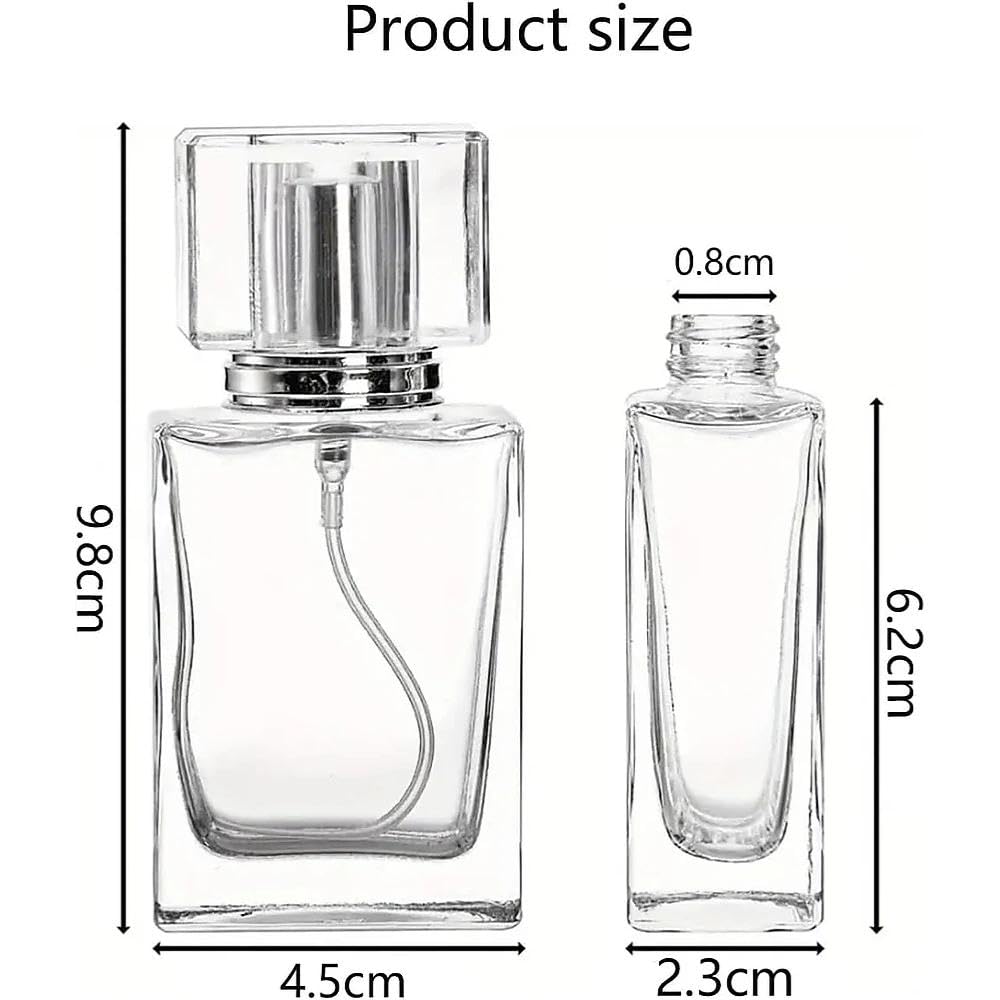 Nebulizzatore per profumi, 8 pezzi, ricaricabile, flacone per profumo, bottiglia vuota da riempire, adatto per uscire, per uso domestico, trasparente (30 ml)