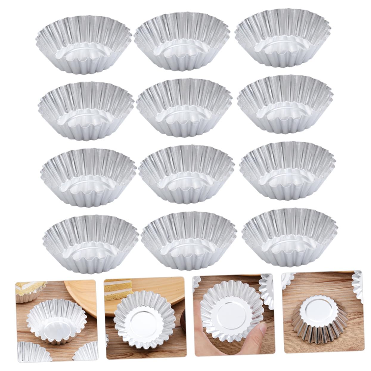 Moule Alliage D'aluminium Œufs en Tartelettes à 100 Pièces aux Argenté
