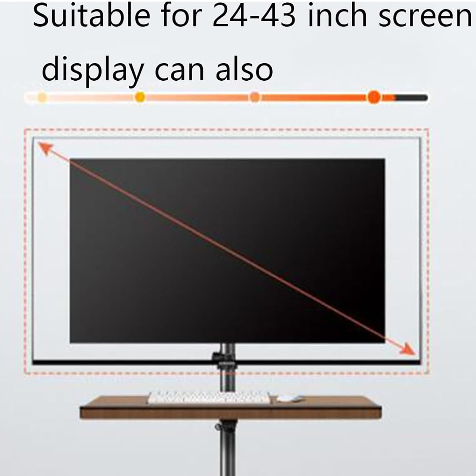 Soporte para TV con Ruedas - Soporte de Suelo para TV LCD, para televisores de 24 a 42 Pulgadas, Soporte para TV con Ruedas con Bandeja de Ajuste Universal, soporta,