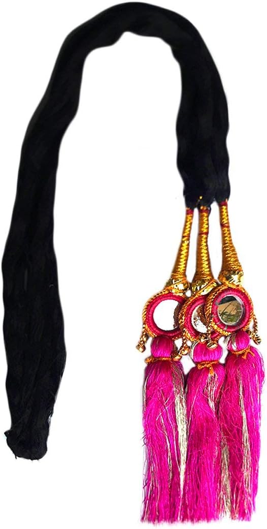Paradise® Hair Paranda/Parandi For Women And Girls Braids Extensions For Women And Girls/Hair Choti For Women (Magenta)