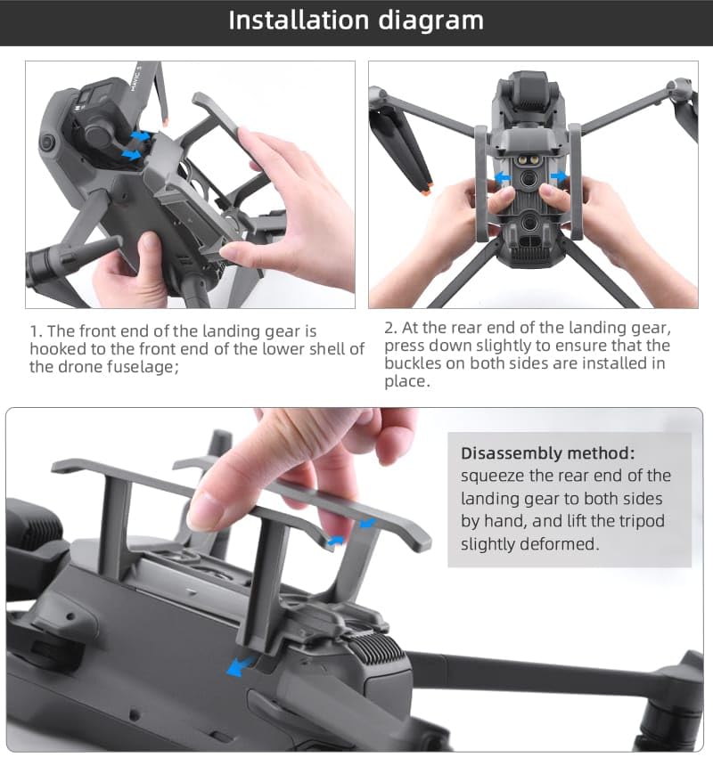 GetZget® Height Extender For Dji Mavic 3 / Mavic 3 Classic Protection Landing Gear Leg Accessories 1