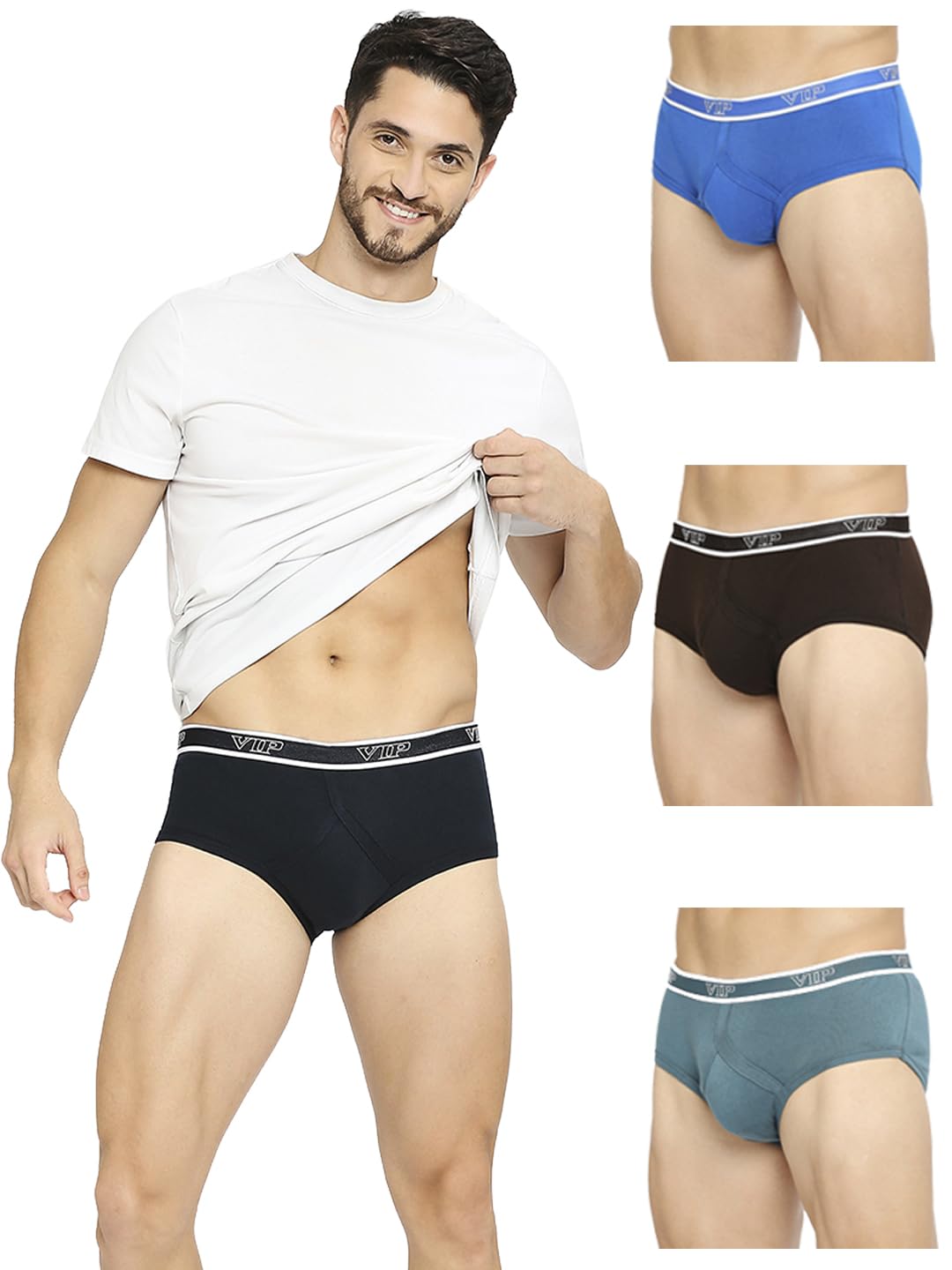vip Men's Cotton Solid (Pack of 4) (Brief_Assorted-picture-29
