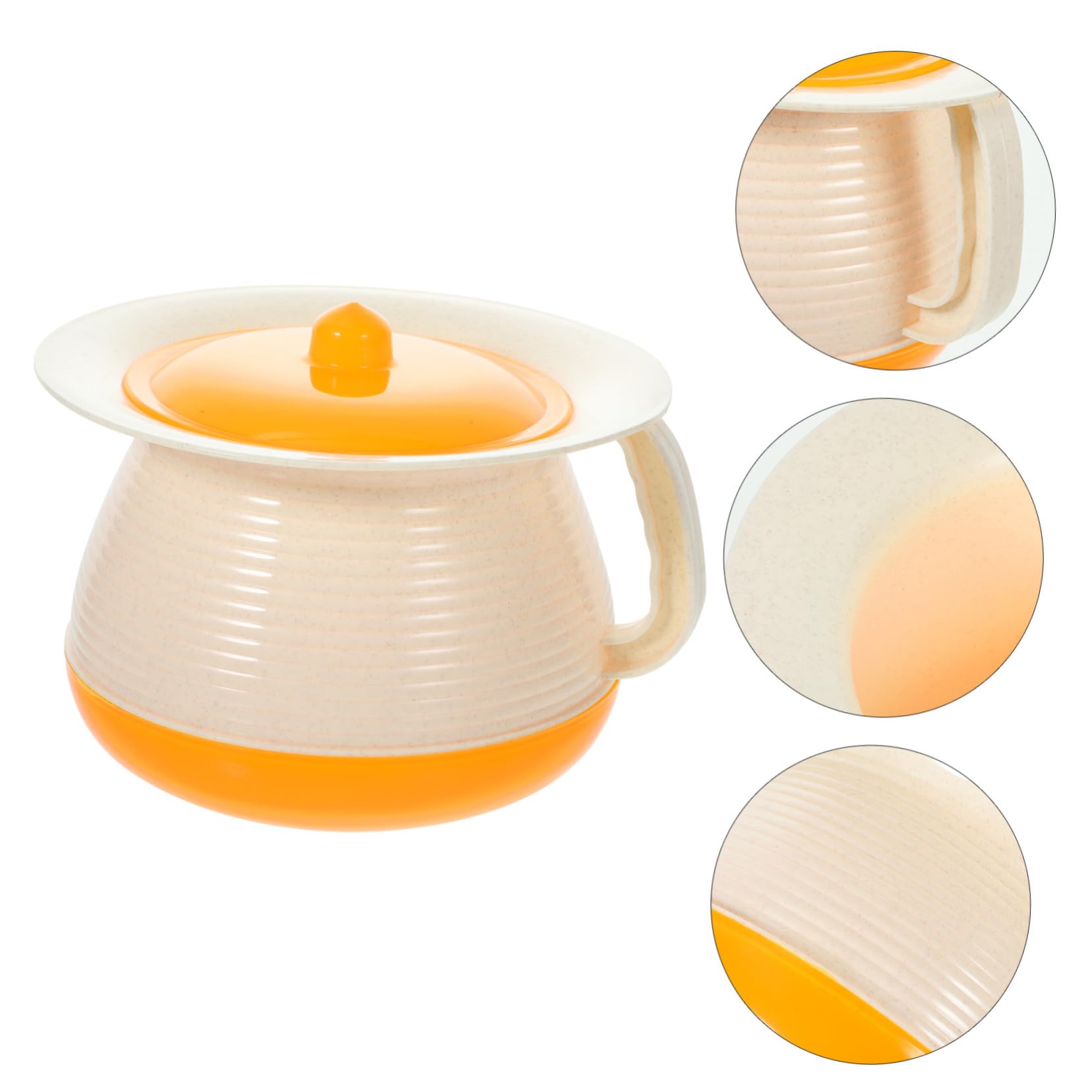 Orinal Doméstico con Tapa para Adultos Resistente y Compacto con Redondeados para Cama y Emergencia Práctico para y