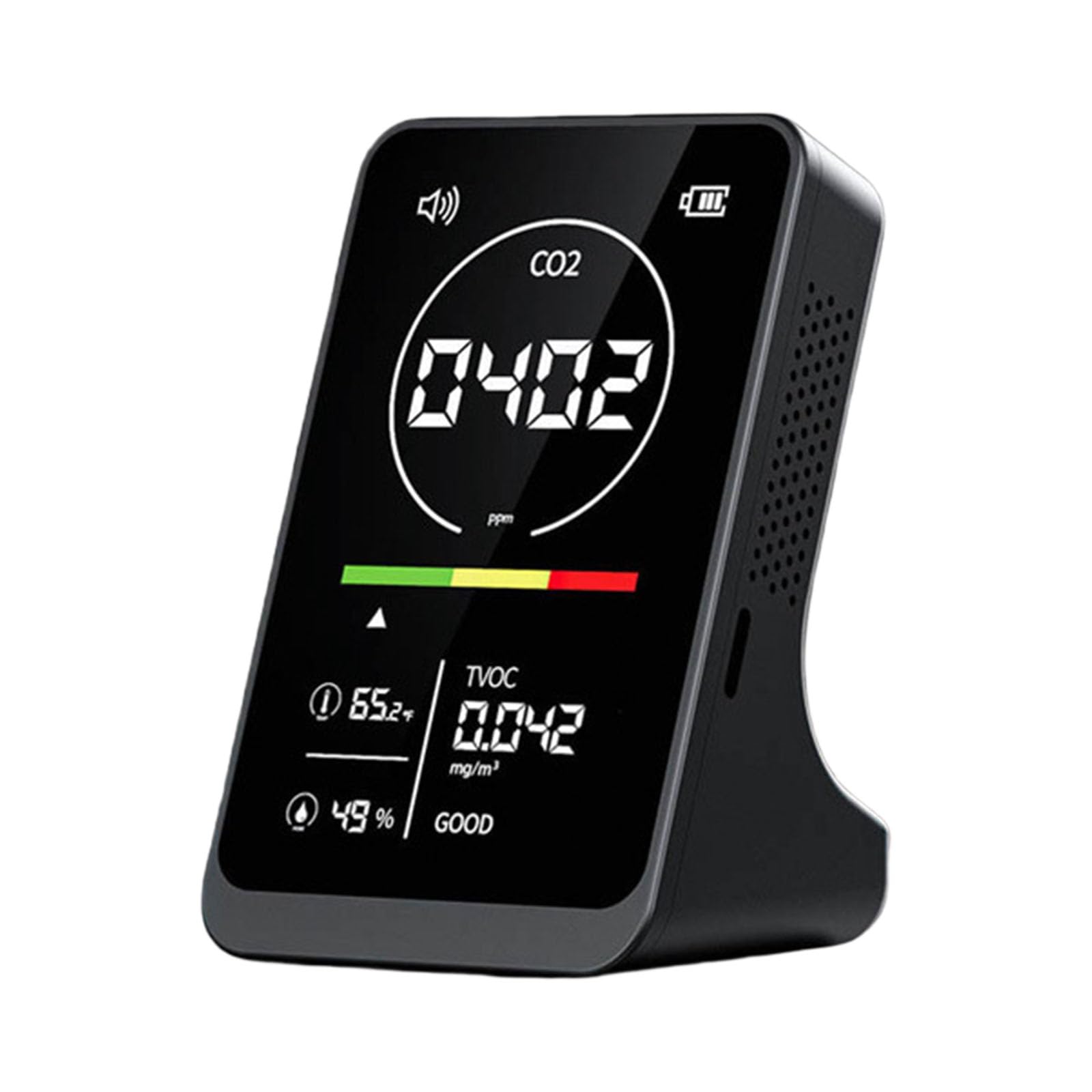 High-Accuracy Indoor Air Detector Measuring CO2 TVOC Temperature Humidity with Smart Alerts and Compact Design TVOC Monitor