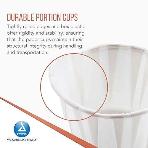 Miniatura 3 de Dynarex Vasos de papel para medicina, vasos desechables de 1 onza para píldoras y medicamentos, vasos de papel pequeños con bordes bien enrollados,