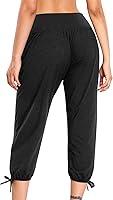 Vista 200 de Pantalones capri para mujer, estilo casual, de verano, elásticos, de cintura alta, pantalones de yoga, ajuste atlético, pantalones deportivos