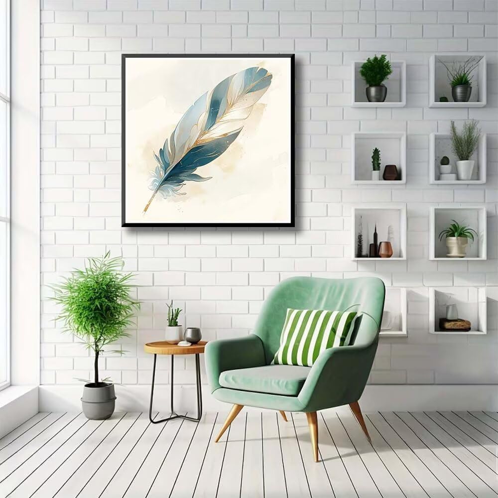 ダイヤモンドアート フェザー 80x80cm 丸型 いビーズ ダイヤモンドペインティング アートセット 全面貼り付けタイプ ビーズア