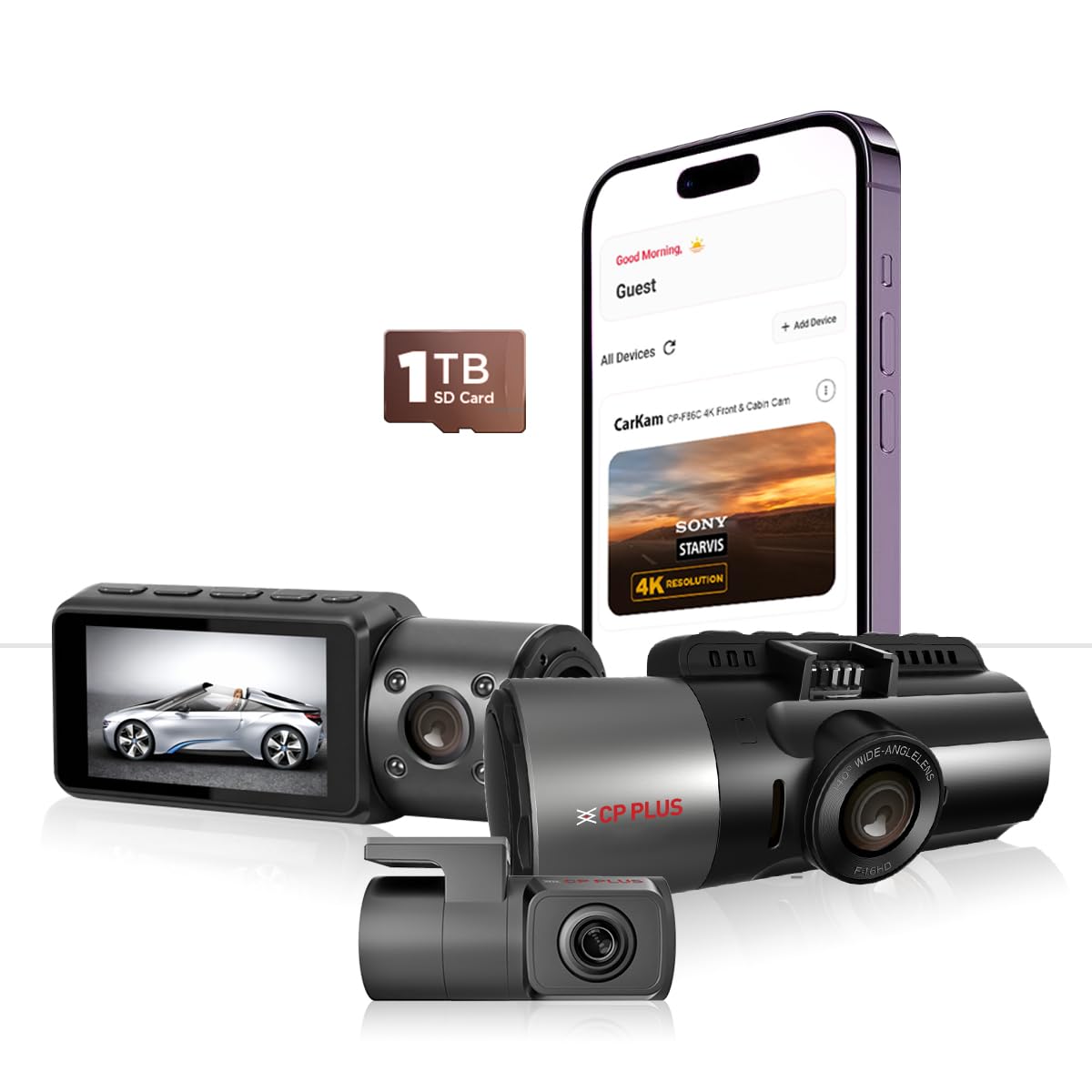 CP PLUS 4K Dashcam for Car with GPS | 8MP Front + FHD Cabin & Rear Camera | Wi-Fi App Control | Voice Prompt | H.265 | Night Vision | G-Sensor | 24x7 Parking Monitoring | SD Card up to 1TB | CP-F86C-image-14