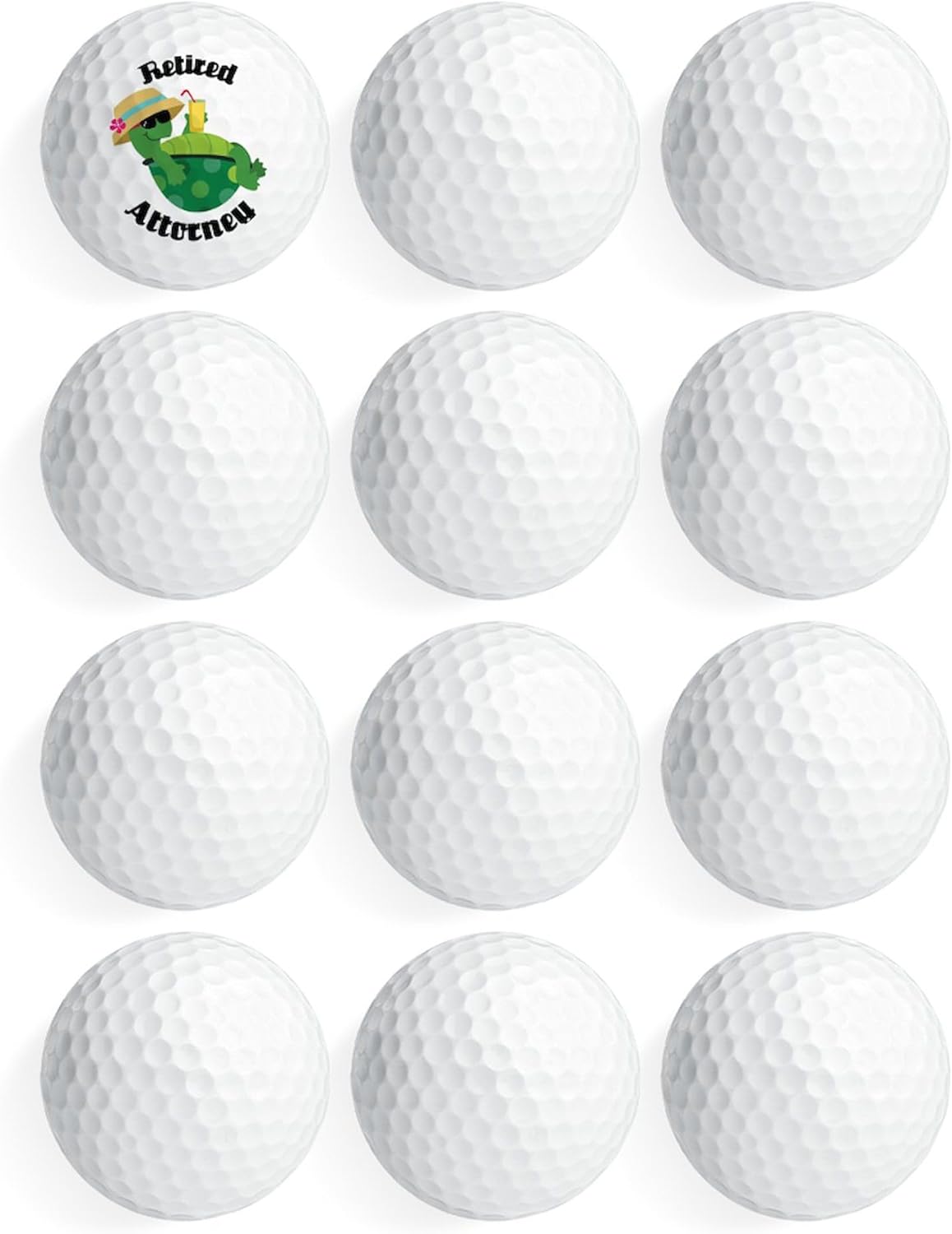 CafePress Retired Attorney Turtle Novelty Golf Balls (Pk of 12)