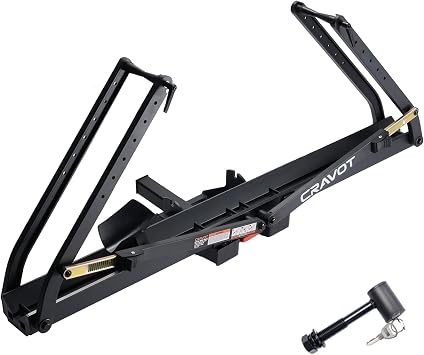 Single Ebike Rack for Tow Hitch 1 Bike, Heavy-Duty Ebike Rack | 100lbs Capacity Fits Fat Tire Bicycle, Tire Clamp Bike Carrier with 2 Tray Arms Lock, for Car, SUV, Truck with 2" Receiver