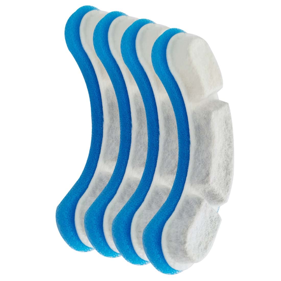 4 Pcs Pet Fountain Replacement Filters, Replacement Filter for Cat Water Dispenser, Arc-shaped Washable Pet Fountain Filters, Pet water filter with Resin and Activated Carbon
