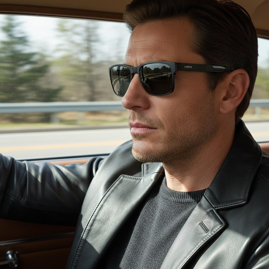 CARFIA Wide Spring Flexible Mens Sunglasses Polarized UV400 Classic Driving Metal Glasses CA5229 - Image 2