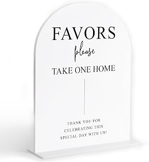 Please Take One Sign, White Arch Acrylic Wedding Sign, Wedding Favors for Guests, Bridal Shower Decor, Engagement Party Decor, Centerpiece Table Decorations Party for Bride and Groom-16