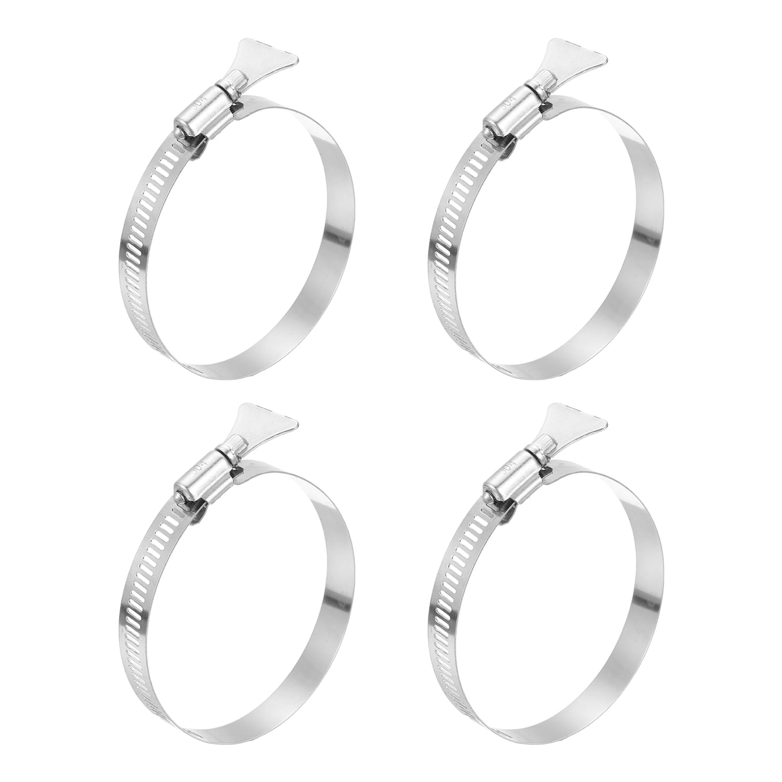 sourcing map 4pcs Hose Clamps 72-95mm(2.8"-3.7") Adjustable 304 Stainless Steel Worm Gear Hose Clips Assortment Kit for Plumbing Dryer Vent Automotive Dust Collector