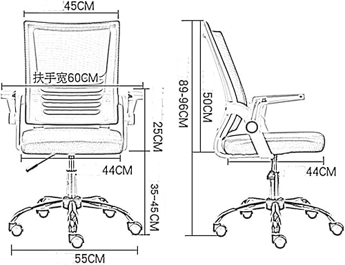 Miniatura 3 de OZCULT Desk Chairs Office Chair Height Adjustable Modern High-Back Desk Chair with Lumbar Support Latex Cushion Mesh Swivel Computer ConferenceHome