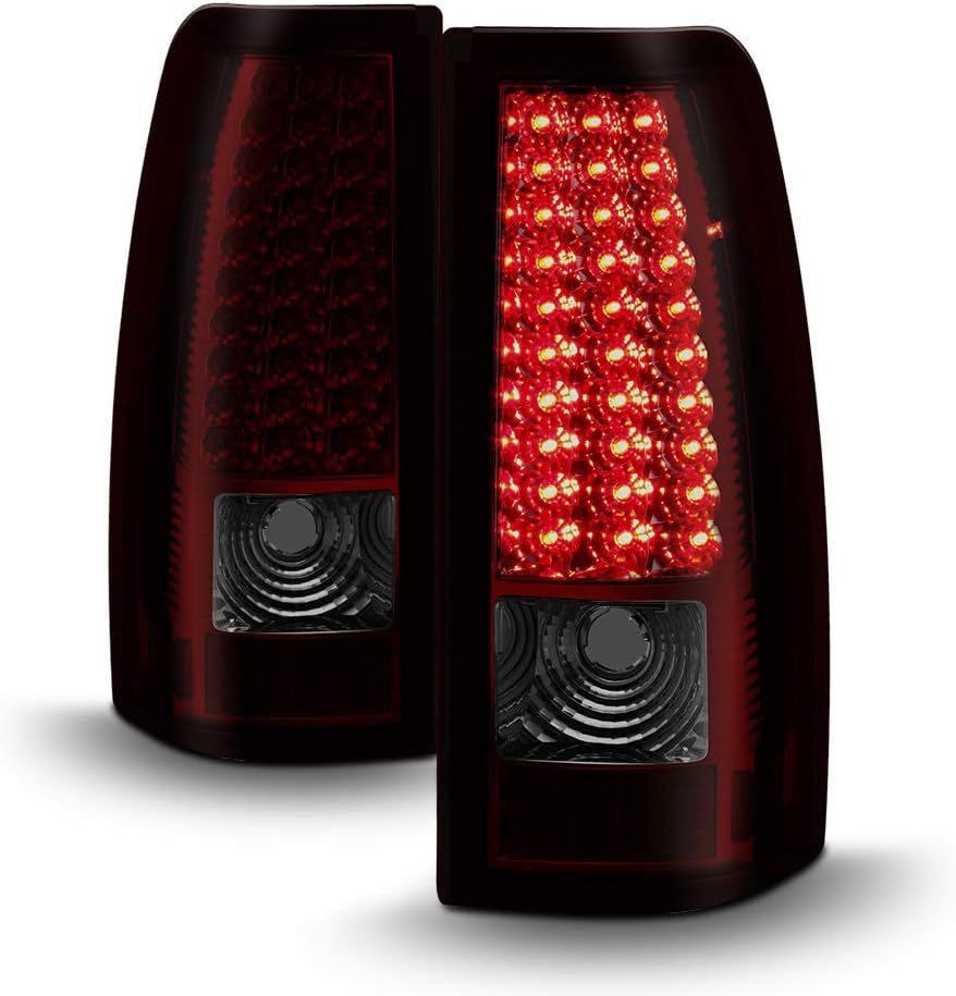 ACANII - For Red Smoke 1999-2002 Chevy Silverado 1500 2500 3500 LED Tail Lights Brake Lamps