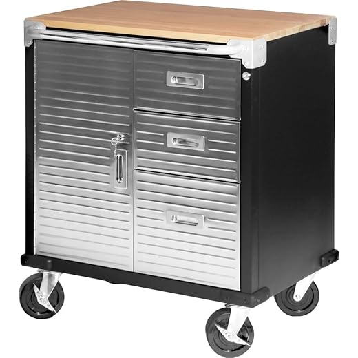 Masko® Werkstattwagen - 7 Schubladen, schwarz ✓ Abschließbar ✓Massives Metall | Mobiler Werkzeug-Wagen ohne Werkzeug | Profi Werkstatt-Wagen unbestückt| Rollwagen zur Werkzeugaufbewahrung mit Schloss 4 Primaster Werkstattwagen Schwerlastschubladen 75x50x87 cm Werkzeugwagen Werkzeug