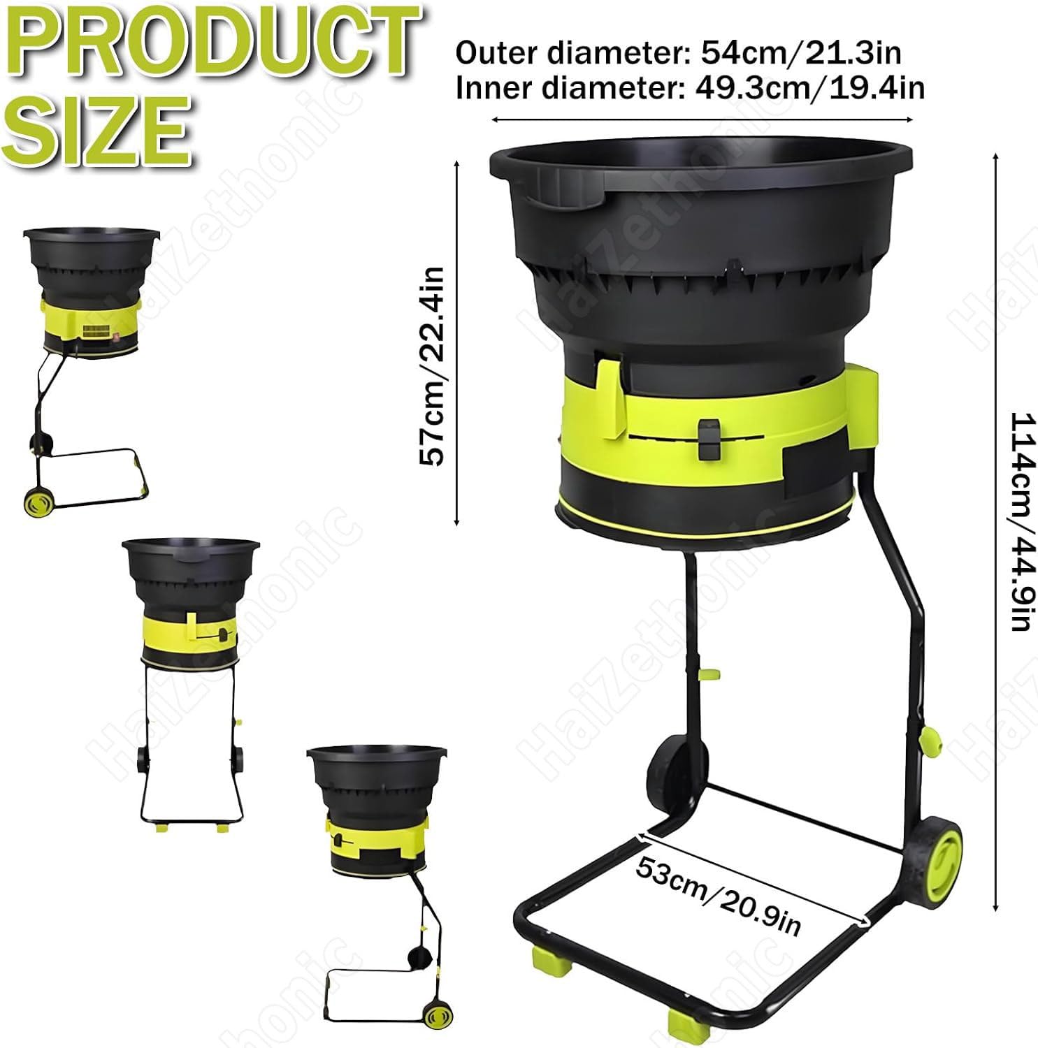 Trituradora Eléctrica De Hojas 2500 W,Diseño Sin Cuchillas, 8000 RPM, Mantillo De 208 litros por Minuto para Hojas De Jardín,Césped Recortes De Patio 40mpowercord