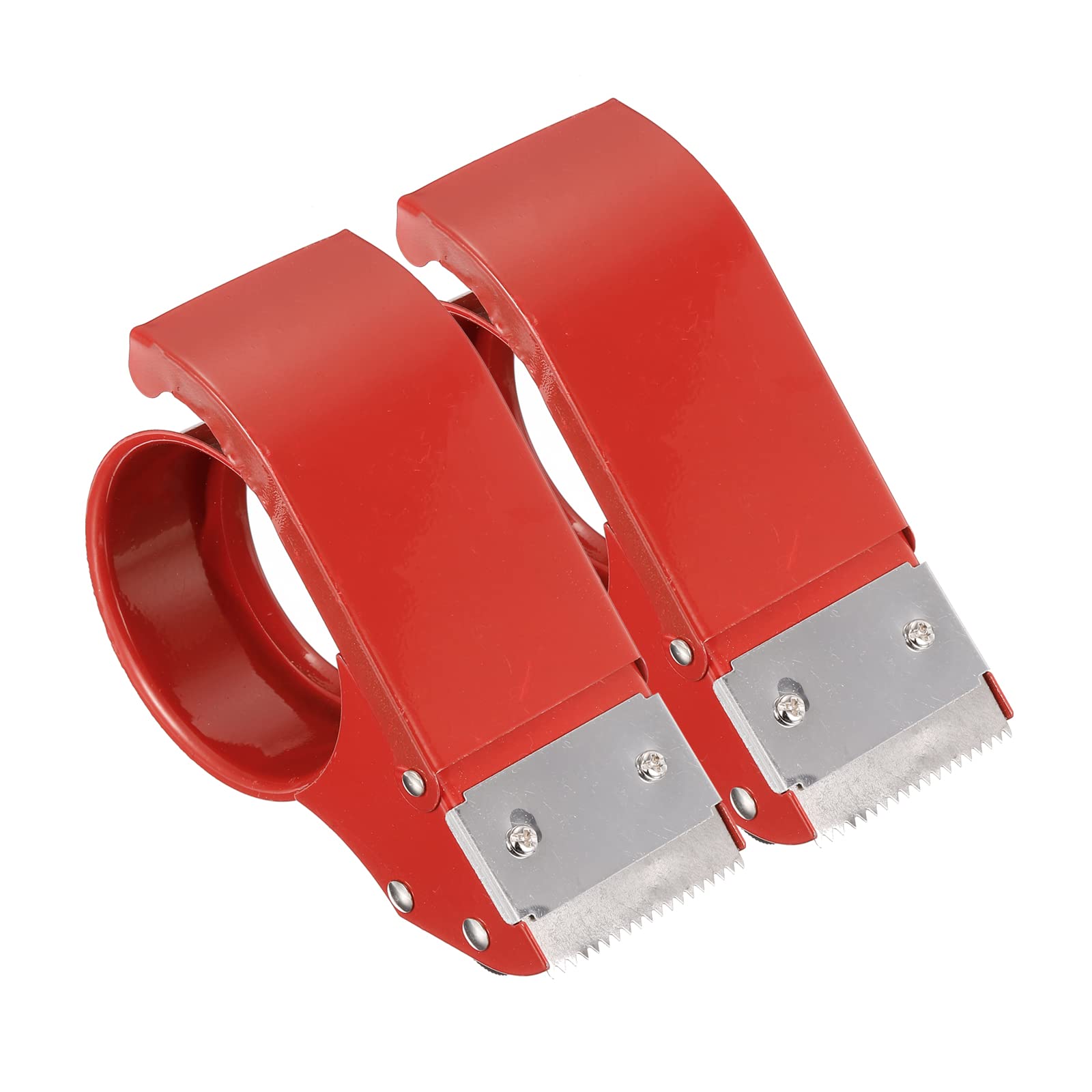 PATIKIL 2.5 Inch Packing Tape Dispenser, 2 Pack Industrial Heavy Tapes Cutter Holder Adjustable Box Sealer for Packaging Carton Sealing, Red