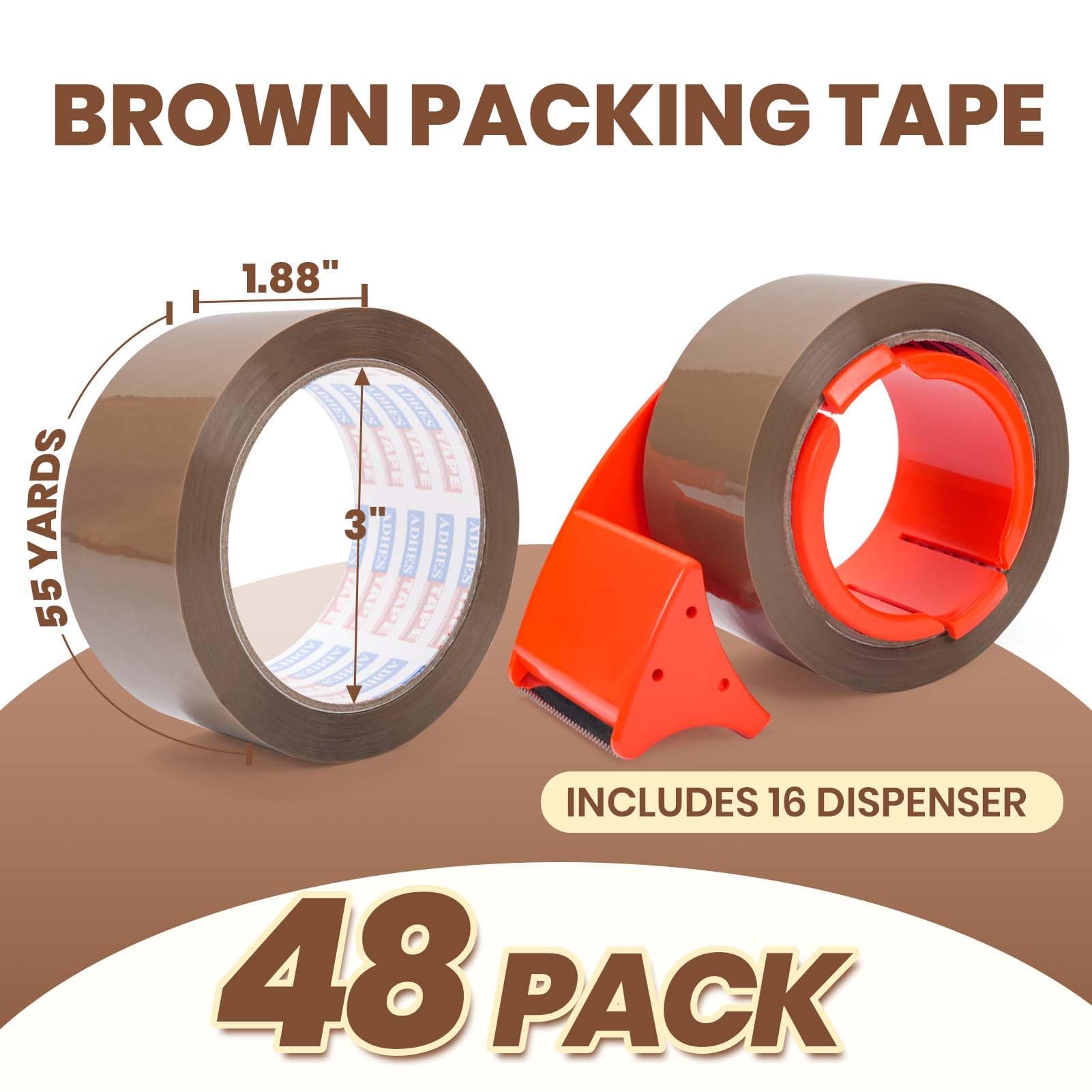 Adhes 48 Rotoli Di Nastro Da Imballaggio Marrone,48 Mm X 50 M, Industriale Per Scatole, Scatole Da Trasloco,Può essere utilizzato per il trasferimento, il trasporto.