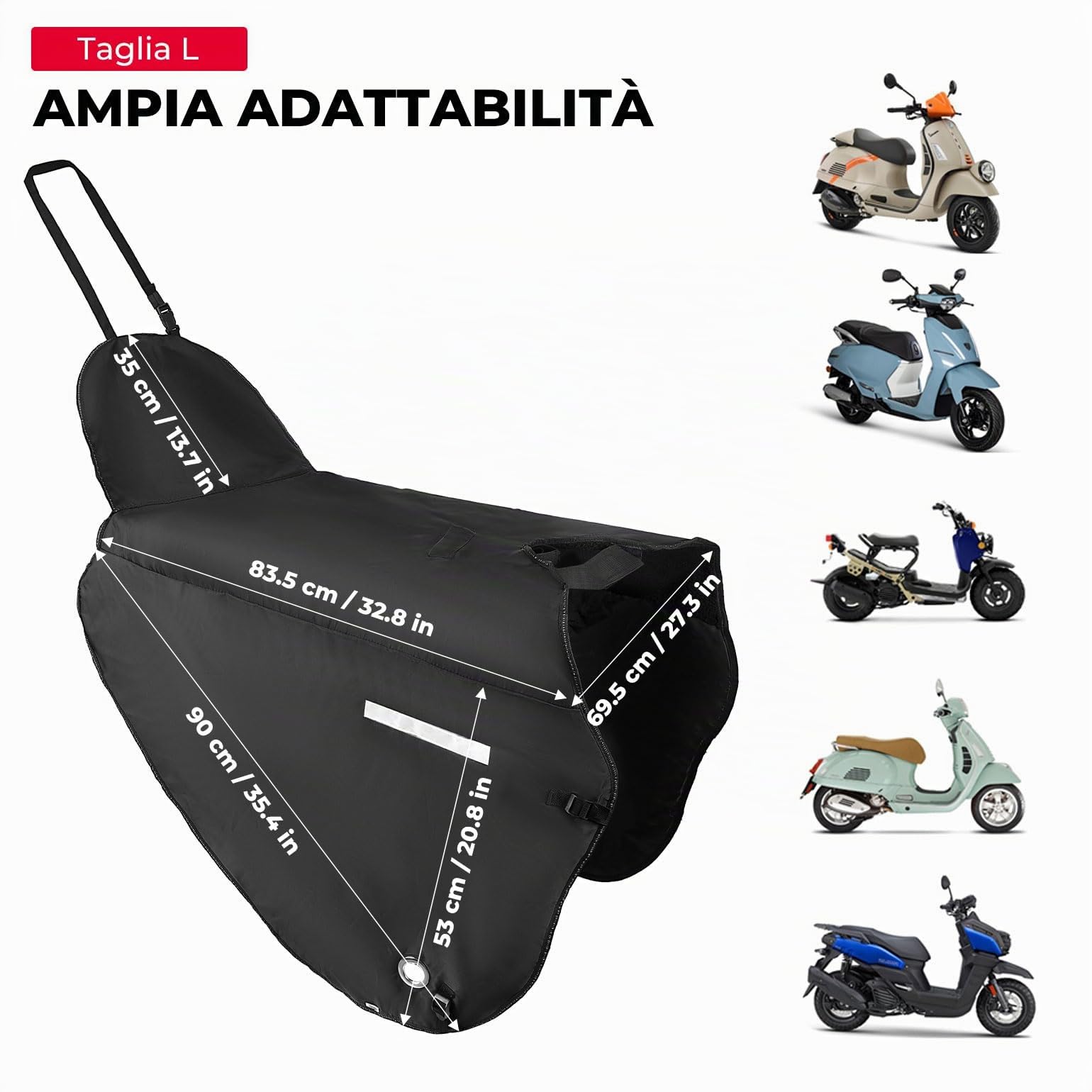 KEMIMOTO Coprigambe Scooter Universale Caldo, Impermeabile e Antivento per Moto