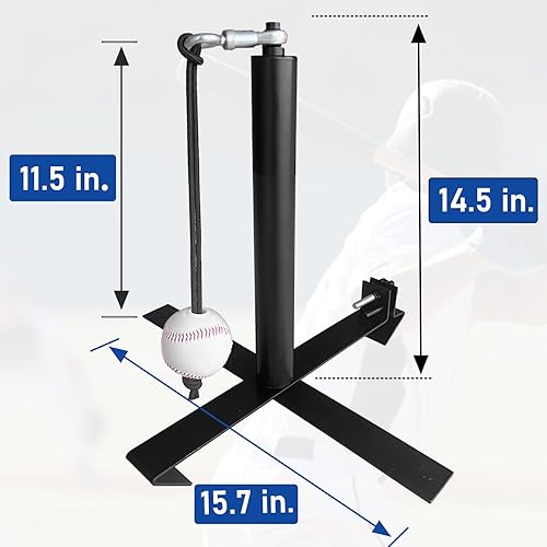 Miniatura 2 de Entrenador portátil de béisbolsóftbol con pelota atada, sistema de entrenamiento de swing de béisbol, fácil configuración en entrenamiento de bateo