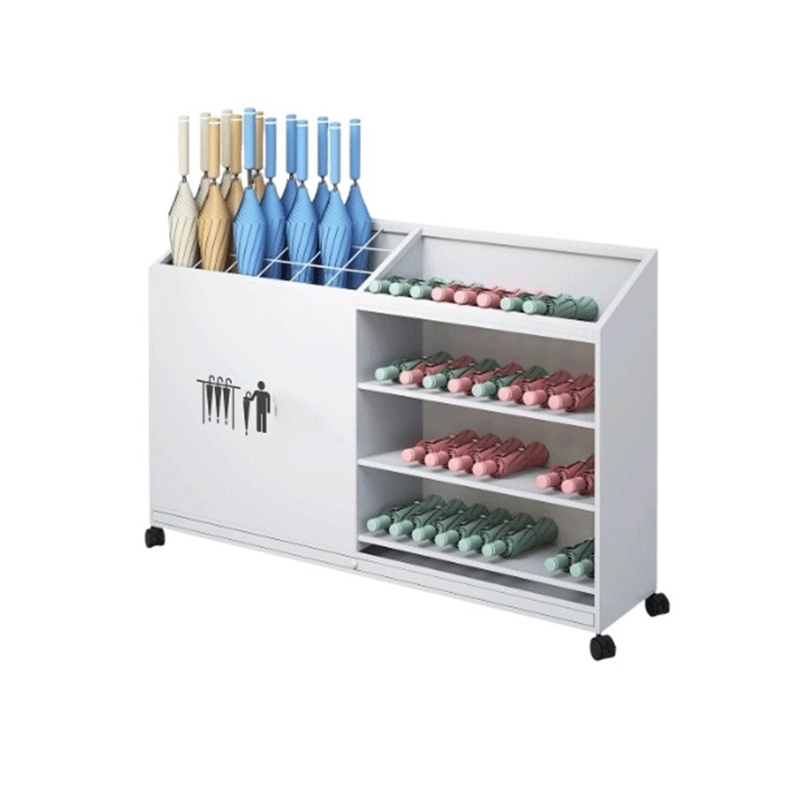 XUJUAN-0227 Umbrella Holder Umbrella Stands For Hotel Lobbies, Businesses, Classrooms, And Office Entrances, With A Large Capacity(White,Medium)