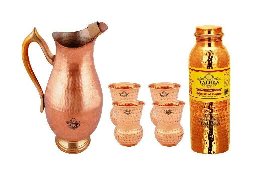 Buy Taluka Copper Water Jug 2000 ML Hammer Joint Free 1 Bottle 1000ml