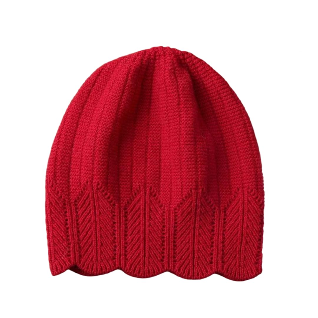 Gorro de Punto Gorros de Punto clásicos, Gorro de Lana Unisex Punto Multicolor(Red02)