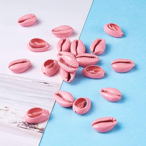 Vista 40 de Cheriswelry 10 cuentas de concha de cauri impresas con estrellas de mar sin perforar, dijes de conchas de océano, verano, playa, cuentas Estrella