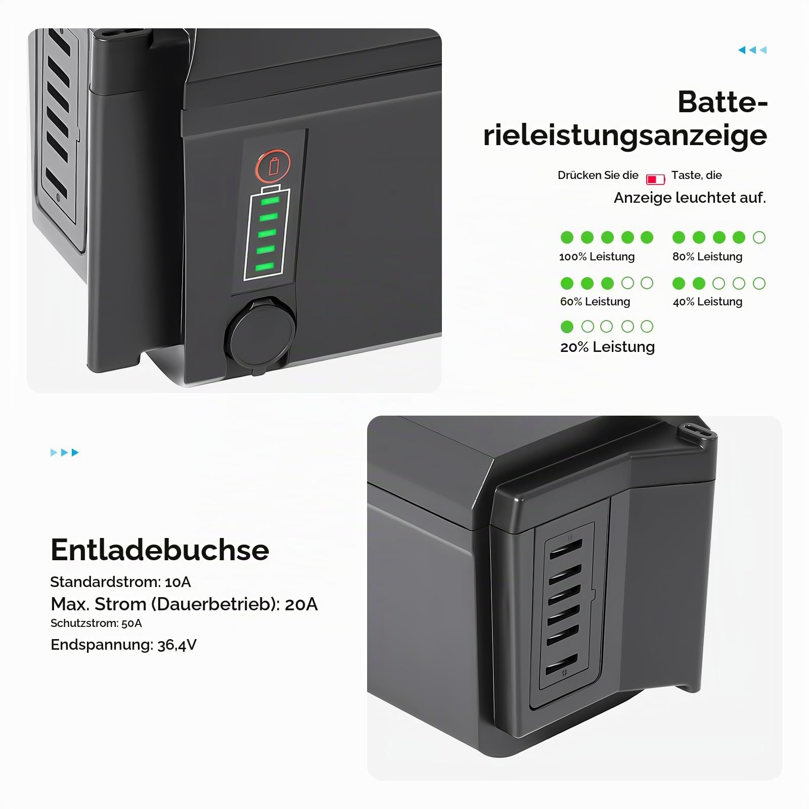 48V 11.6Ah (558Wh) E-Bike Akku mit 20A BMS Kompatibel mit Joycube SF-06S