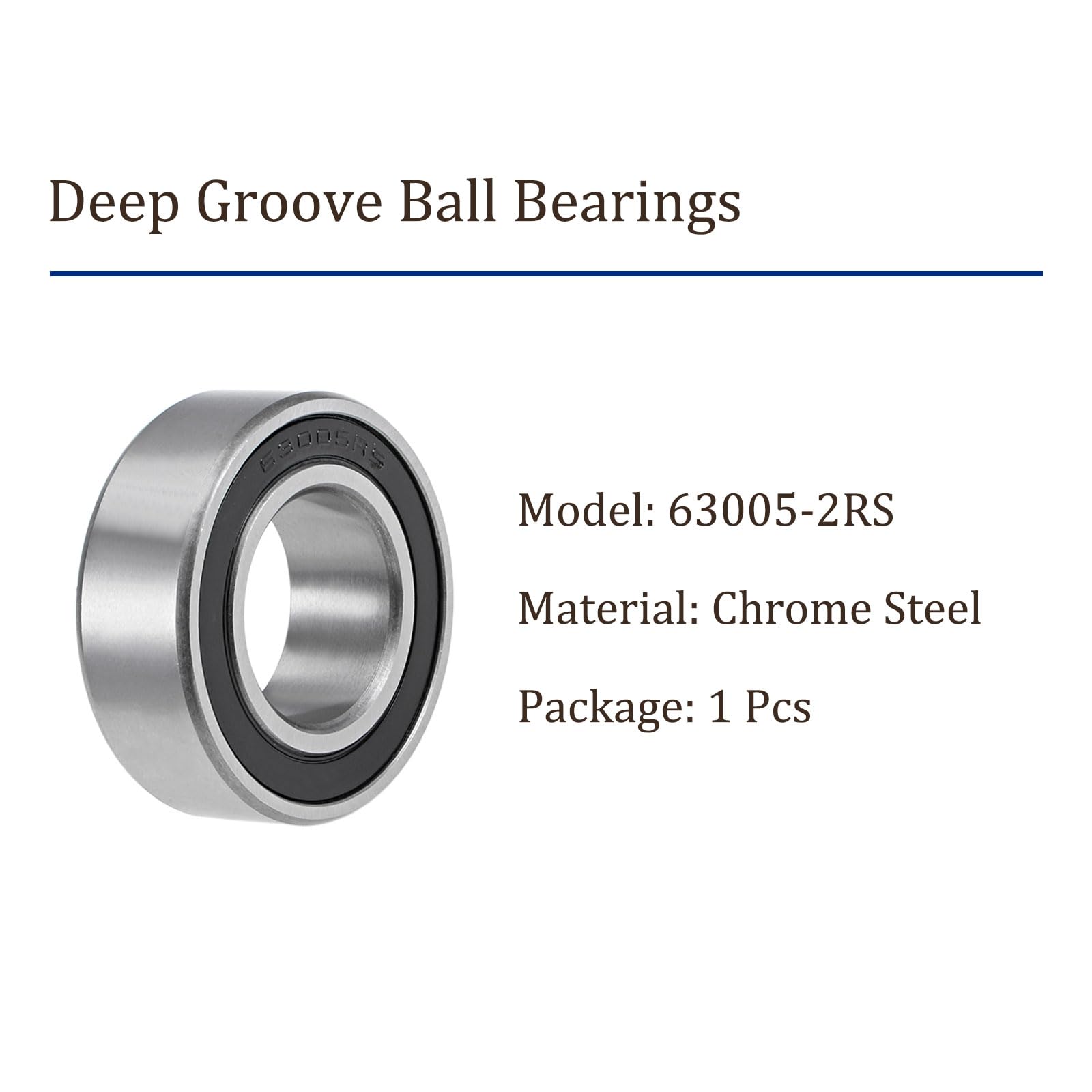 Amazon | Kozelo 深溝玉軸受 63005-2RS - [25mm x 47mm x 16mm