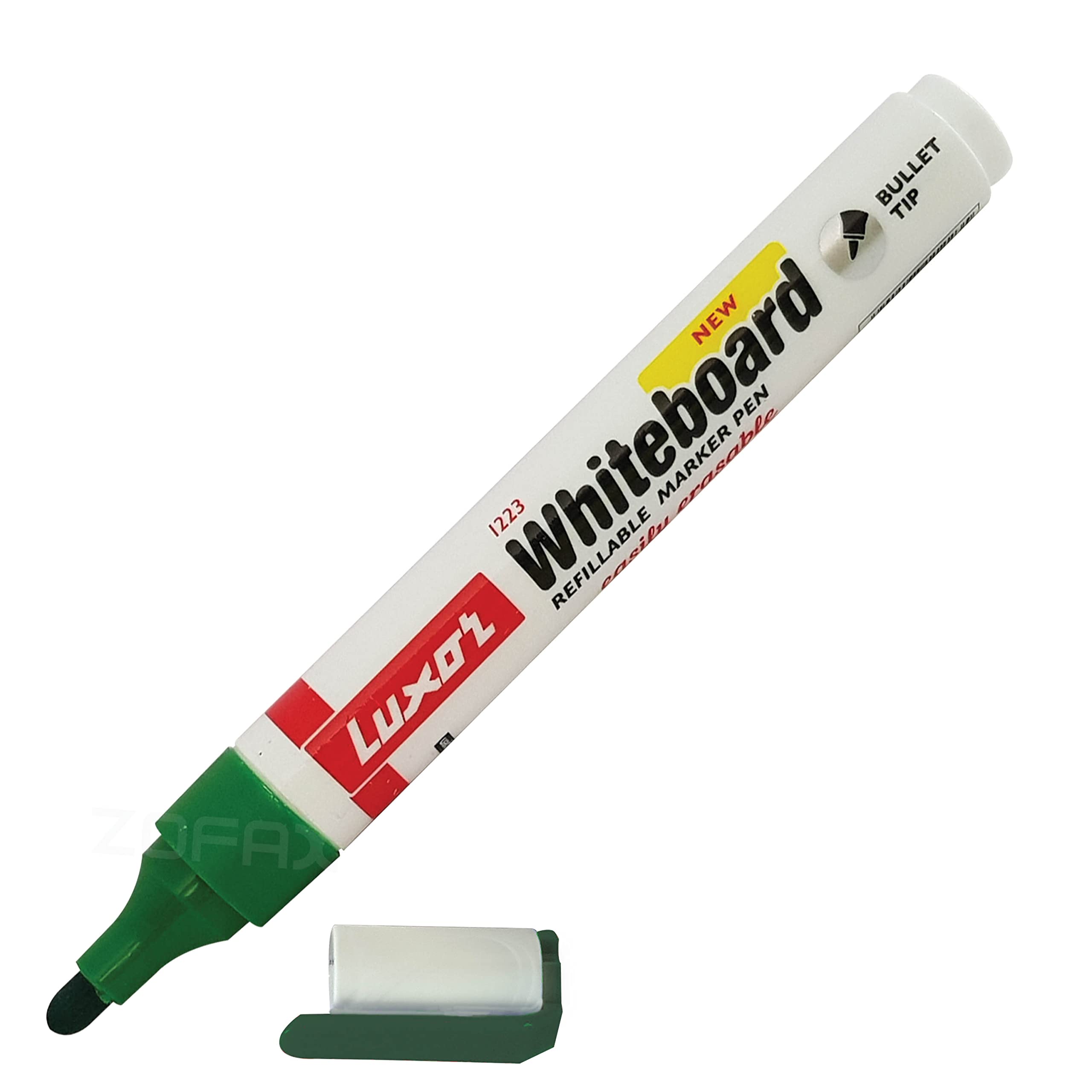Whiteboard Marker Pens, GREEN, 2.0mm Bullet Tip, Pack of 10, VAI-FOZ Dry Erase Pens, Easy Wipe, Ideal for School Office Everyday Bord Pens, iVAIDEX Black Ball Pen
