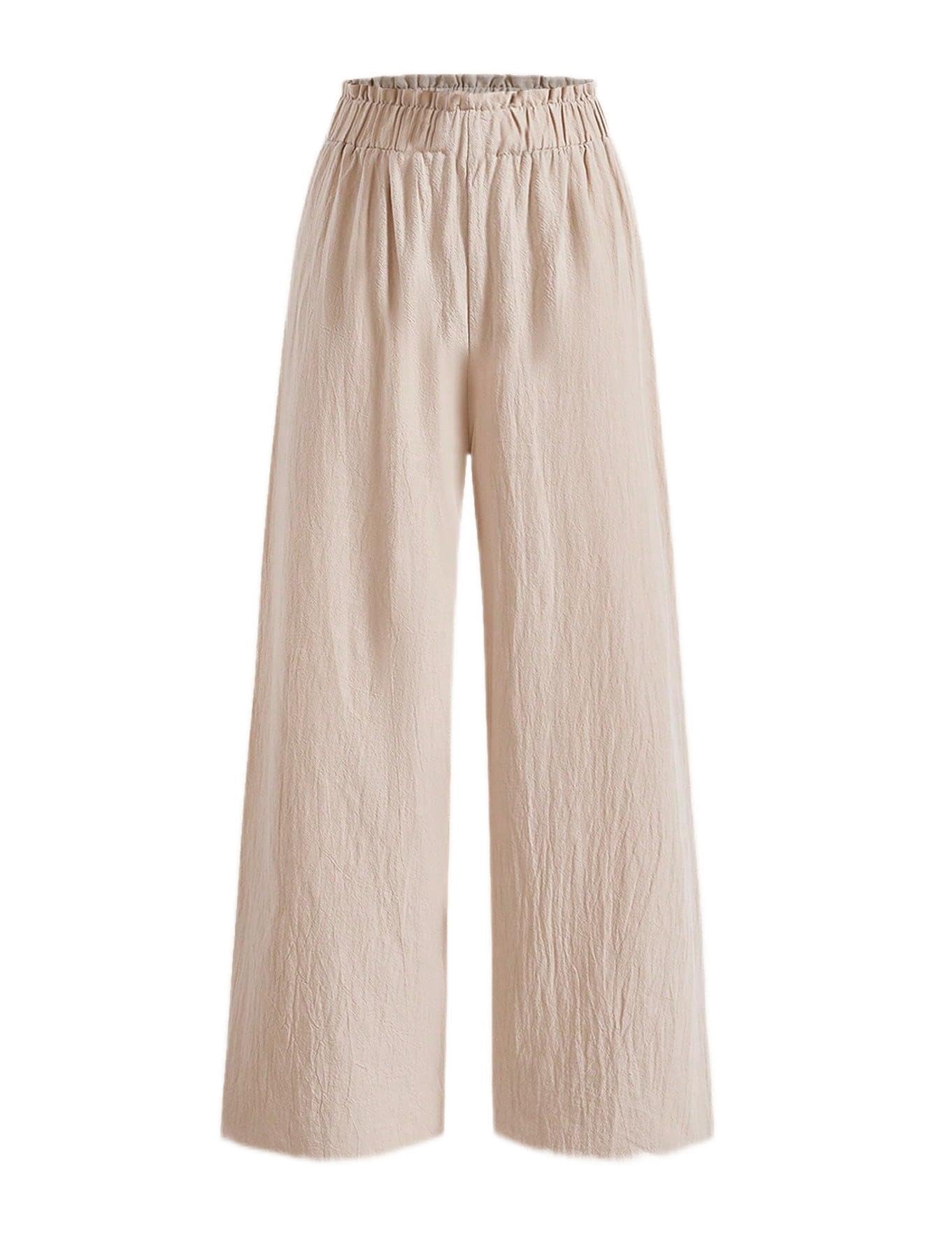 CLAIGH Pants for Women Paperbag Waist Wide Leg Pants