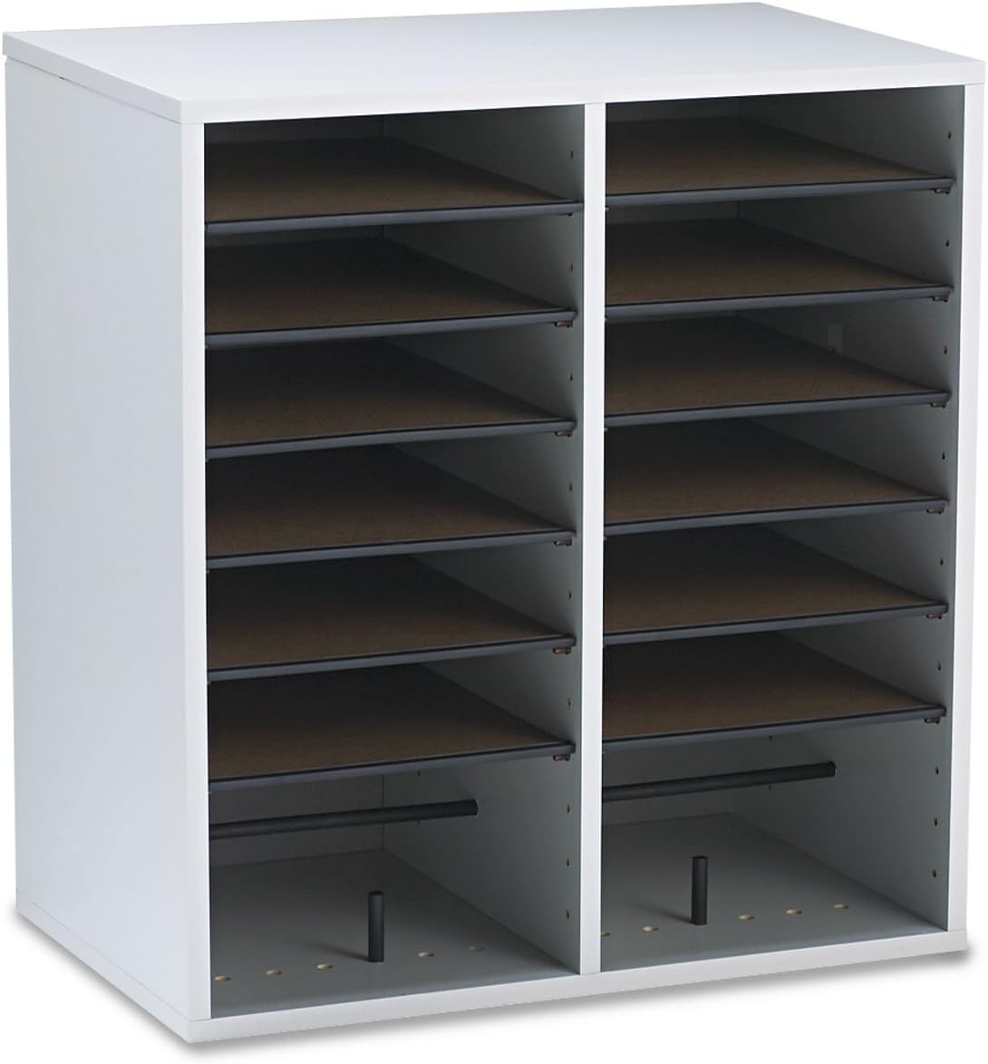 Safco 9422Gr MaderaLiteratura laminadaClasificador de CD 16 secciones