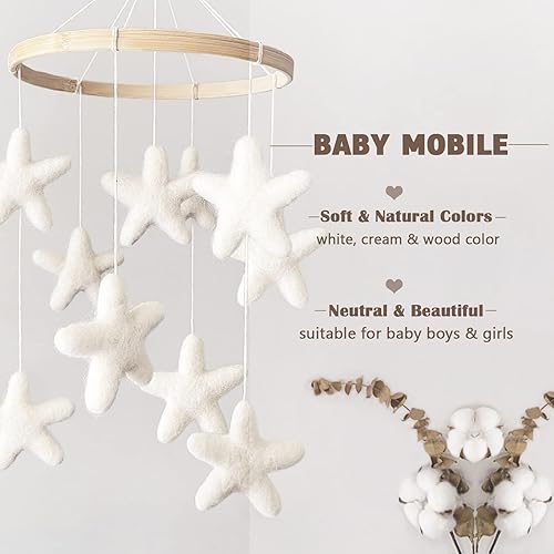 Miniatura 2 de Móvil de bebé para cuna - Móvil de cuna boho - Móvil de fieltro con estrella - Móvil para bebé neutro de género - Decoración bohemia para guardería