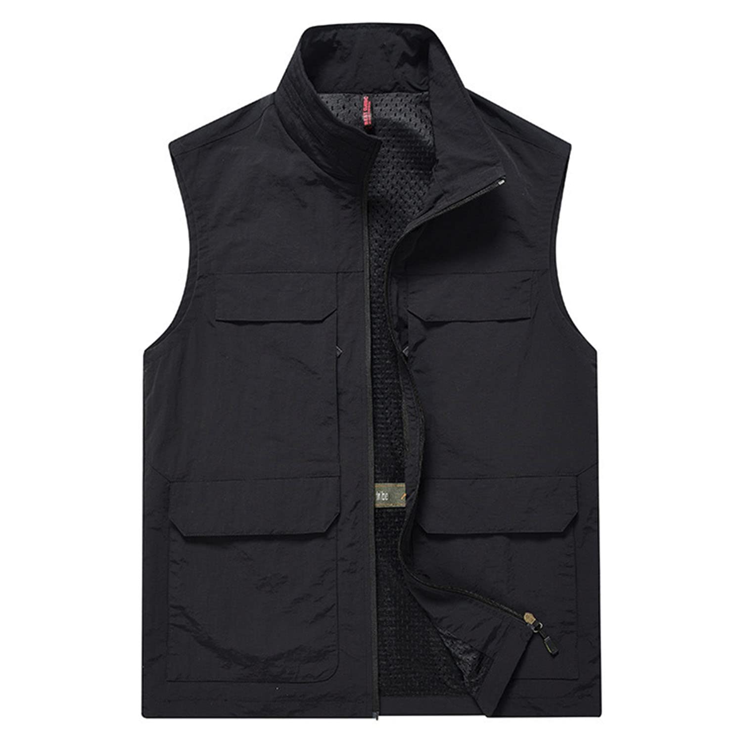 Chaleco para Hombre Chaleco Sin Mangas con Multibolsillos Chaleco De Pesca Casual para Exteriores Chaleco De Viaje Transpirable Chaqueta De Fotografía Utilitario
