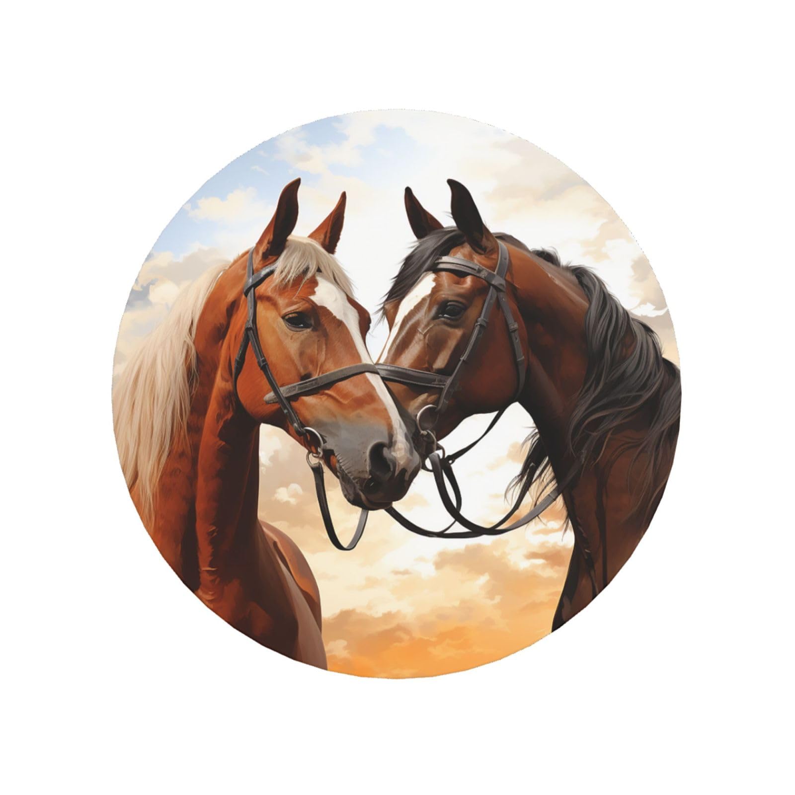 Fodpand Round Shape Couple Horse Fridge Magnets, Strong Small Refrigerator Magnets Decorative Magnets For Kitchen Fridge Office Locker - Funny Magnetic Stickers Birthday Gifts