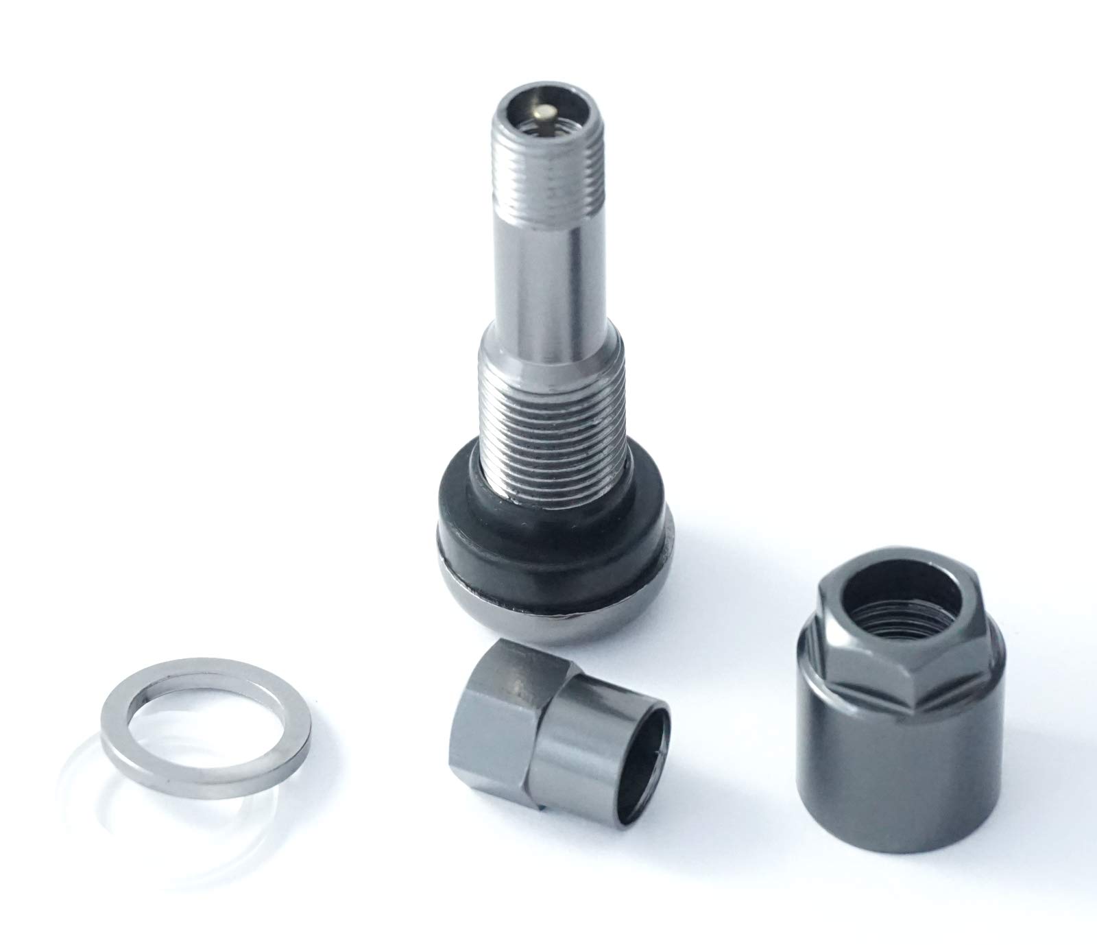 100 sztuk zaworów aluminiowych 11,3 mm, zawory do felg, zawór metalowy, antracyt, lekkie