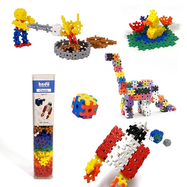 KADU Rainbow 250 Piece Set - STEM/STEAM Building + Construction Toy, for Open + Imaginativ...