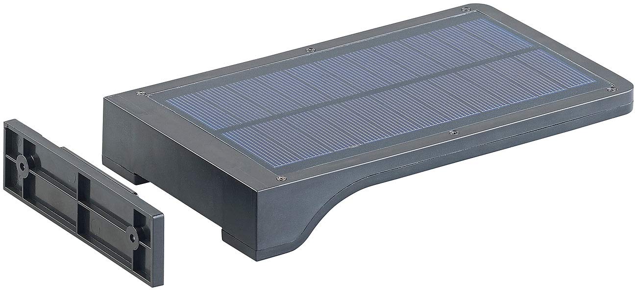 Lunartec Lampada Solare a LED: Set di 2 Lampade da Parete LED solari, Sensore di Movimento PIR, Funzione Luce Notturna (Luce Notturna Solare Esterna, lampade solari a da Parete, Batteria)