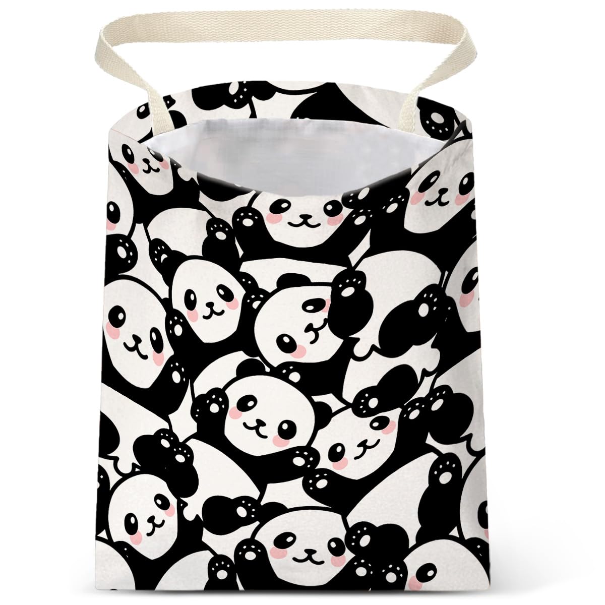 Car Trash Bag Hanging No Snap Small Garbage Bag for Car Back Seat Cute Printed One-handed Strap Trash Bags Car Accessories-Panda Car Trash Bags