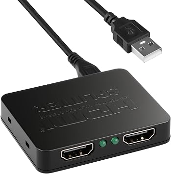 Hdmi Splitter 1 in 2 Out for Dual Monitors Splitter 4k Extended Display