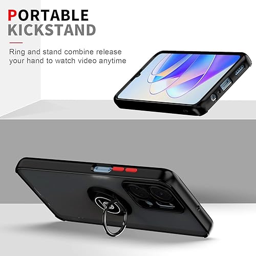 Miniatura 6 de QUIETIP Funda compatible con Honor X7a con protector de pantalla, TPU + policarbonato duro a prueba de golpes, anillo magnético para soporte de