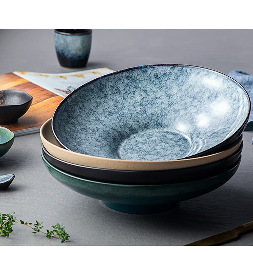 CFWSHJ Sałatka Miska na owoce Ceramiczna salaterka Duży kapelusz Kreatywna miska na zimny makaron Kuchnia Jadalnia Wysoka miska Nadaje się do sałatek, zup i makaronów Miska na ramen (D2 szt.)