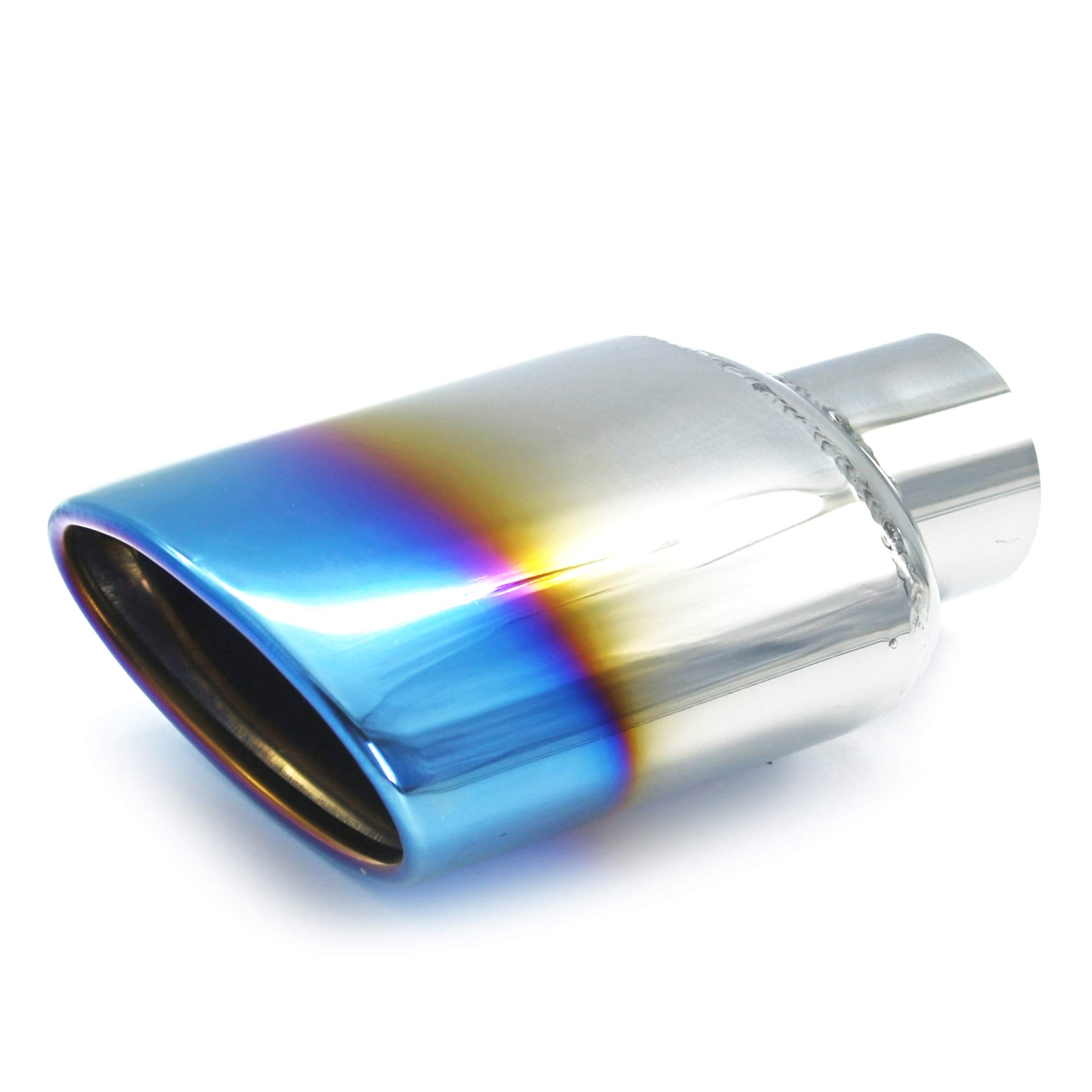 MODAUTO Cola de Escape, Terminales de Escape, Escape Universal de Coche, Modelo F141BL, Acero Inoxidable