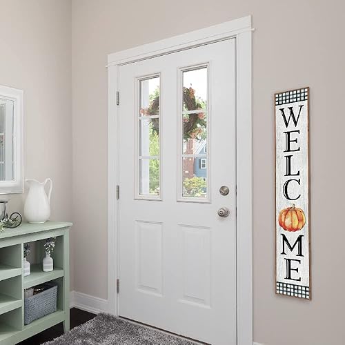 Miniatura 5 de My Word! Letrero de bienvenida para porche de calabaza en blanco y negro